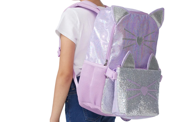 A Kid Wearing Wonder Nation Laptop Backpack Lunch Tote Bag