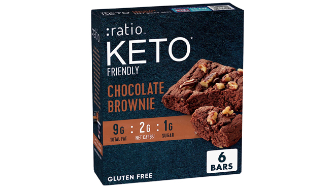 A Box of Ratio Keto Friendly 6 Count Soft Baked Bars