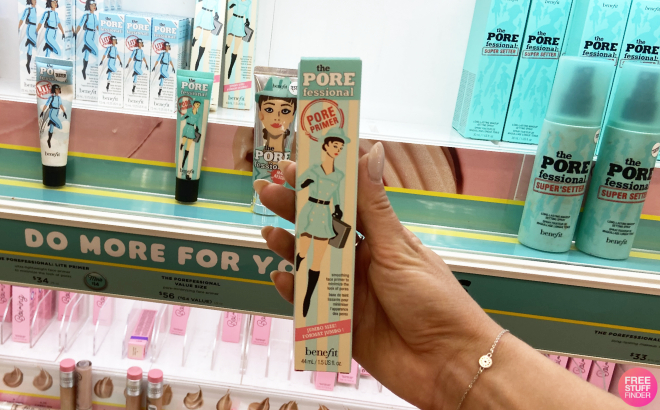 A Person Holding Benefit Cosmetics The POREfessional Pore Minimizing Primer