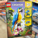 A Person Holding LEGO Creator Exotic Parrot 253 Piece Building Set