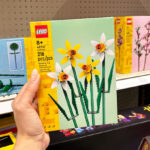 A Person Holding LEGO Yellow and White Daffodils Building Set at Target