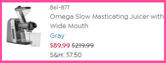 A Screen Grab of the Omega Slow Masticating Juicer Check out Page on HSN