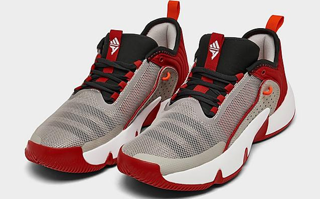 Adidas Big Kids Trae Young Unlimited Basketball Shoes in White and Red