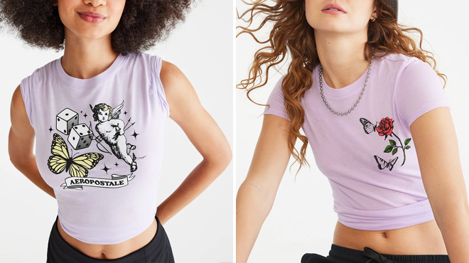 Aeropostale Womens Cherub Dice Graphic Tee