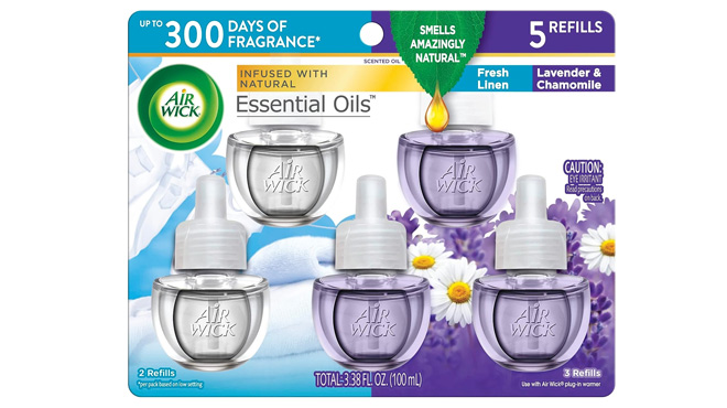 Air Wick Lavender Scented Oil Refill 5 Count on White Background