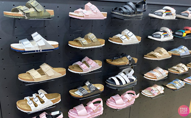 Birkenstock Sandals on a Shelf at Store