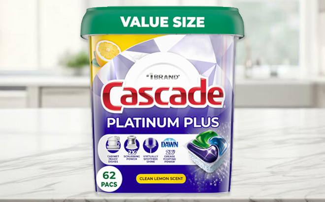 Cascade Platinum Plus 62 Count Dishwasher Pods