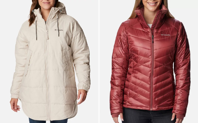 Columbia Womens Chatfield Hill Novelty Jacket and Columbia Womens Joy Peak Insulated Jacket