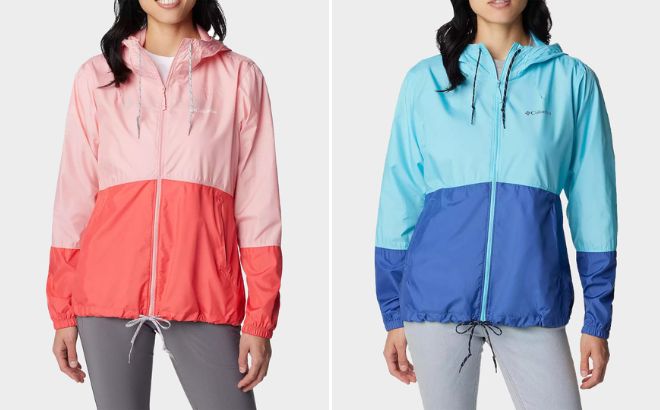 Columbia Womens Flash Forward Hood Colorblock Windbreaker Jacket