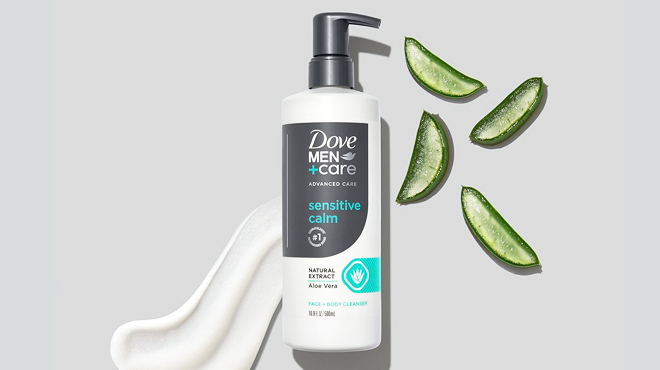 Dove Men Care Face and Body Cleanser with Three Aloe Vera Slices