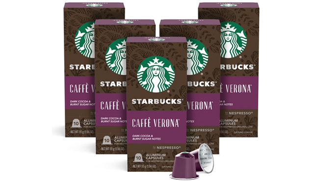 Five Boxes of Starbucks by Nespresso Dark Roast Caffe Verona