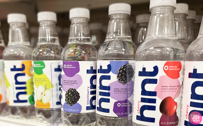 Hint Water Bottles on a Store Shelf