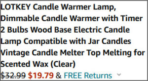 Lotkey Candle Warmer Lamp at Checkout