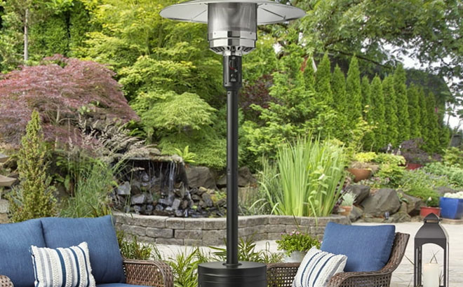 Mainstays 48 000 BTU Propane Gas Outdoor Freestanding Metal Patio Heater Black