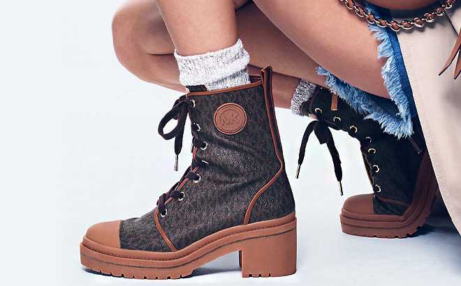 Michael Kors Corey Logo Combat Boots