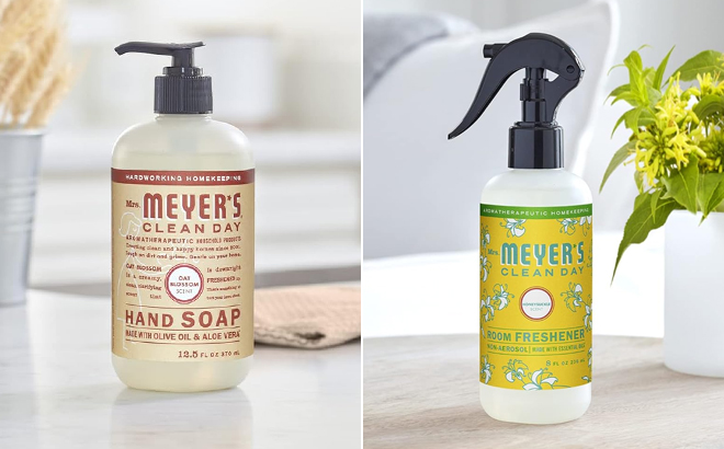 Mrs Meyers Clean Day Liquid Hand Soap Made with Essential Oils and Room and Air Freshener Spray