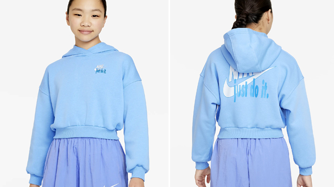 Nike Girls Sportswear Club Fleece Cropped Hoodie