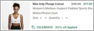 Nike Indy Plunge Cutout Medium Support Padded Sports Bra Checkout Page