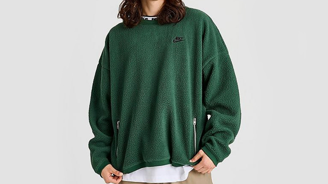 Nike Mens Club Fleece Winterized Crewneck Sweatshirt