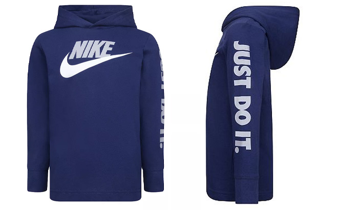 Nike bOYS Futura Hooded Logo Tee in Blue