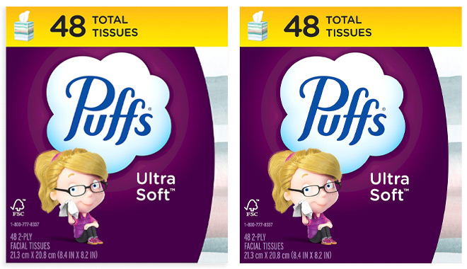 Puffs Ultra Soft Non Lotion Facial Tissue Two Boxes