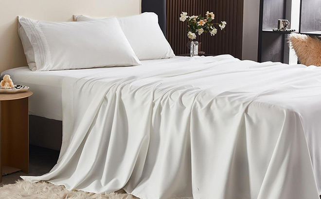 Queen Size 4 Piece Microfiber Sheet Set