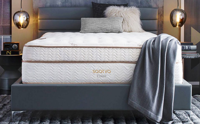 Saatva Classic Mattress in a Bedroom