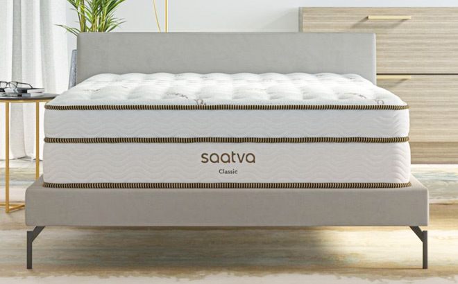 Saatva Classic Mattress on a Bed