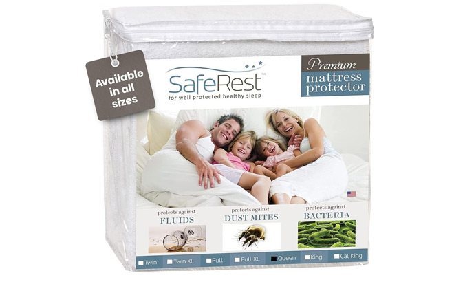 SafeRest Waterproof Queen Size Mattress Protector