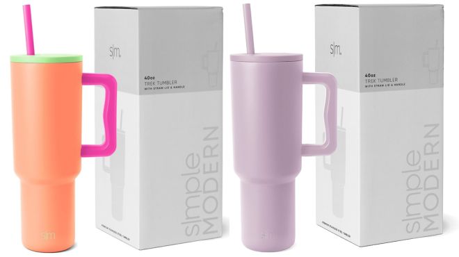 Simple Modern 40 oz Tumbler with Handle and Straw Lid Zesty and Lavender