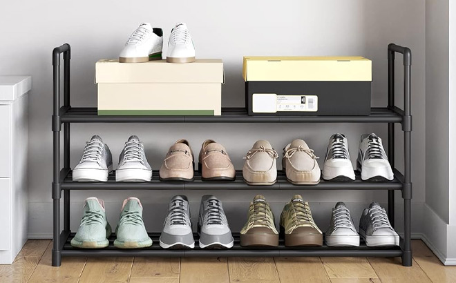 Songmics 3 Tier Shoe Rack Organizer