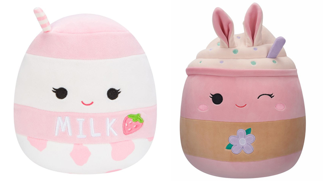 Squishmallows Strawberry Milk and Squishmallows Suey Bunny Milkshake Plush