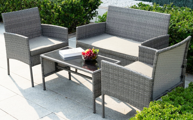 Tappio 4 Piece Patio Conversation Set