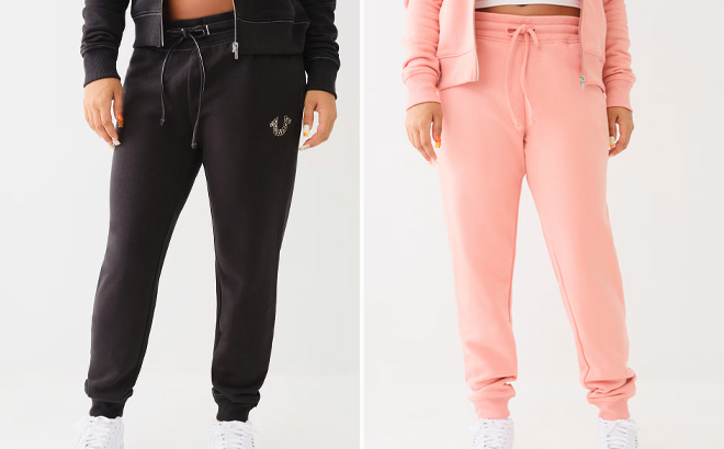 True Religion Womens Studded Fleece Jogger