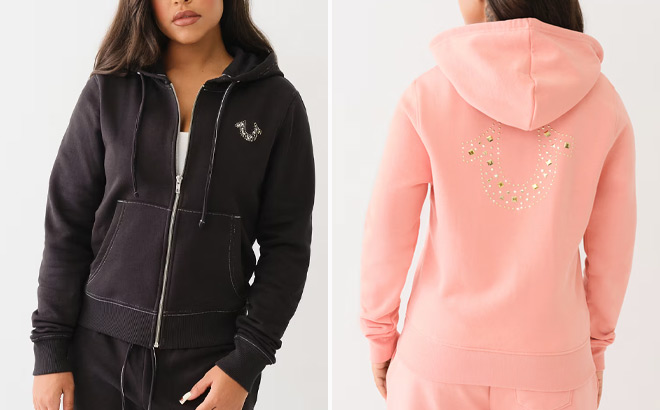 True Religion Womens Studded Hoodie