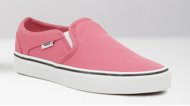 VANS Womens Asher Slip On Sneakers in Honeysuckle Pink