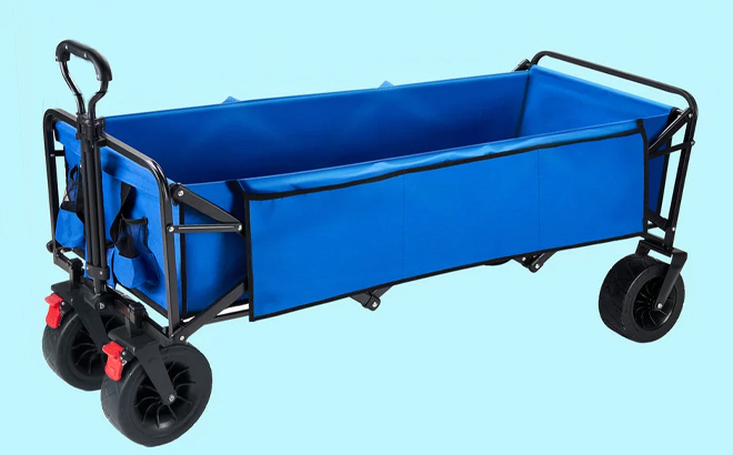 Vecukty Large Collapsible Garden Cart Blue