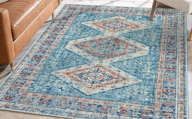 Wonnitar 5x7 Washable Vintage Non Slip Area Rug