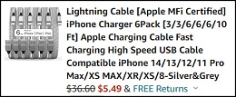 iPhone Charger Lightning Cable Checkout