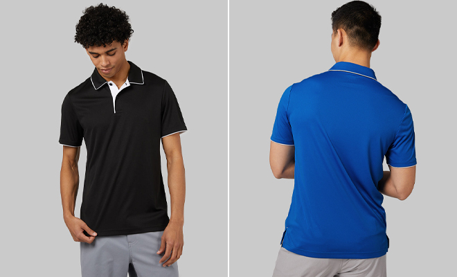 32 Degrees Mens Stretch Flow Tipped Polo in Two Colors