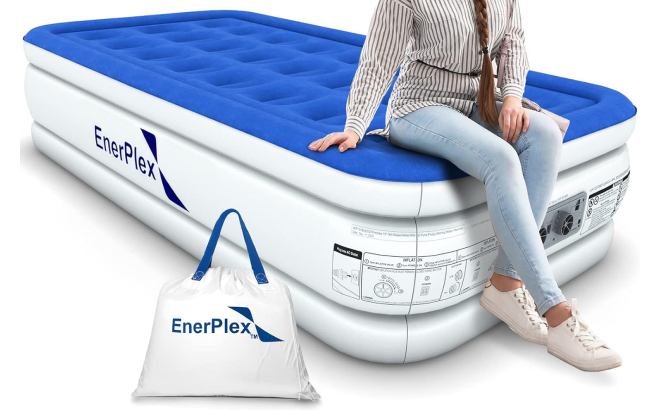 A Person Sitting on EnerPlex Twin Air Mattress