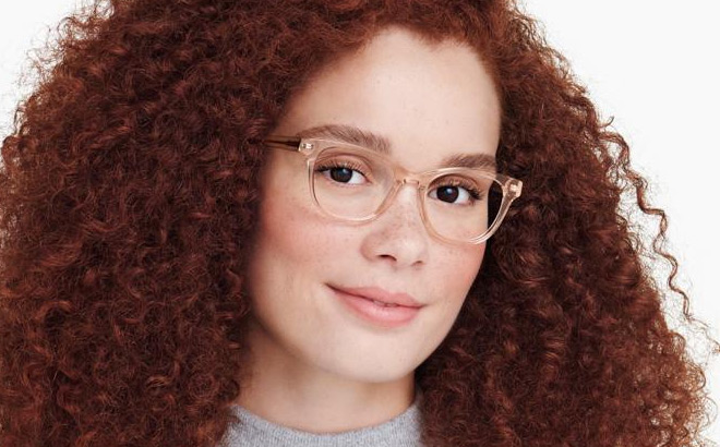 A Person Wearing Warby Parker Amelia Eyeglasses