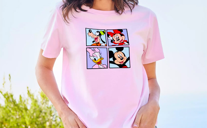 A Person Wearing the Disney Mickey Mouse and Friends T Shirt