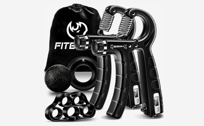 A photo showing FitBeast Hand Grip Strengthener Workout Kit