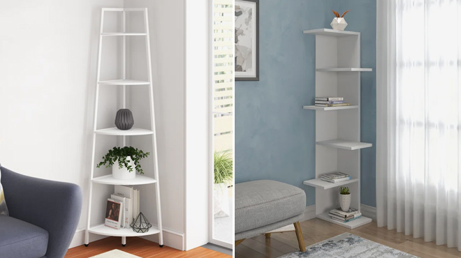 Arifa Wood and Maegan Corner Bookcases