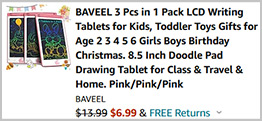 Baveel Kids LCD Writing Tablet 3 Pack Screenshot