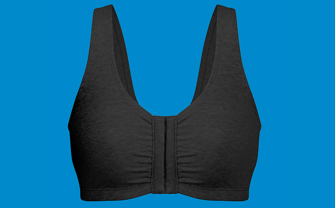 Bestform Comfortable Unlined Wireless Cotton Stretch Sports Bra with Front Closure