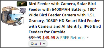 Bird Feeder at Checkout