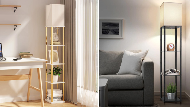 Column Floor Lamps in Rooms