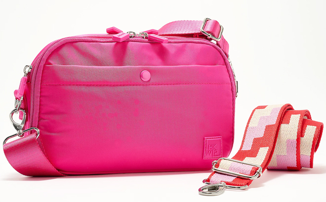 Convertible Crossbody with Two Straps in Ruby Berry Color